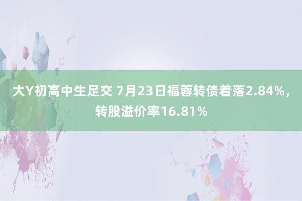 大Y初高中生足交 7月23日福蓉转债着落2.84%，转股溢价率16.81%