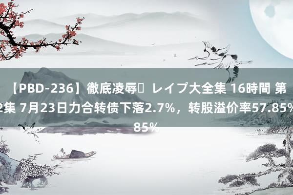 【PBD-236】徹底凌辱・レイプ大全集 16時間 第2集 7月23日力合转债下落2.7%，转股溢价率57.85%