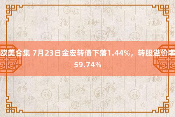 欧美合集 7月23日金宏转债下落1.44%，转股溢价率59.74%