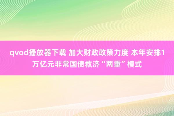 qvod播放器下载 加大财政政策力度 本年安排1万亿元非常国债救济“两重”模式