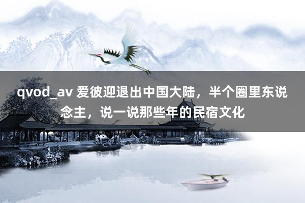 qvod_av 爱彼迎退出中国大陆，半个圈里东说念主，说一说那些年的民宿文化