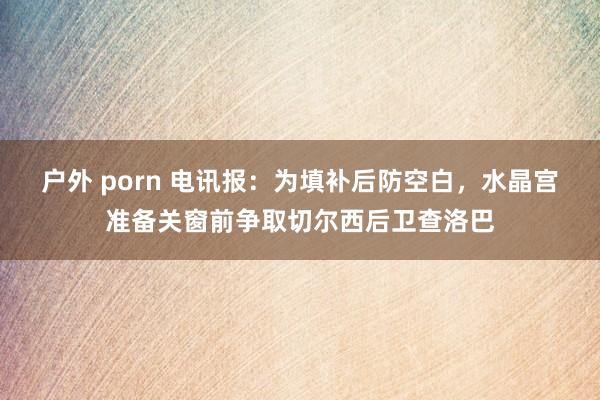 户外 porn 电讯报：为填补后防空白，水晶宫准备关窗前争取切尔西后卫查洛巴