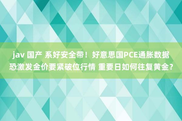 jav 国产 系好安全带！好意思国PCE通胀数据恐激发金价要紧破位行情 重要日如何往复黄金？