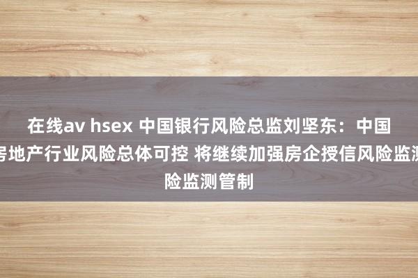 在线av hsex 中国银行风险总监刘坚东：中国银行房地产行业风险总体可控 将继续加强房企授信风险监测管制