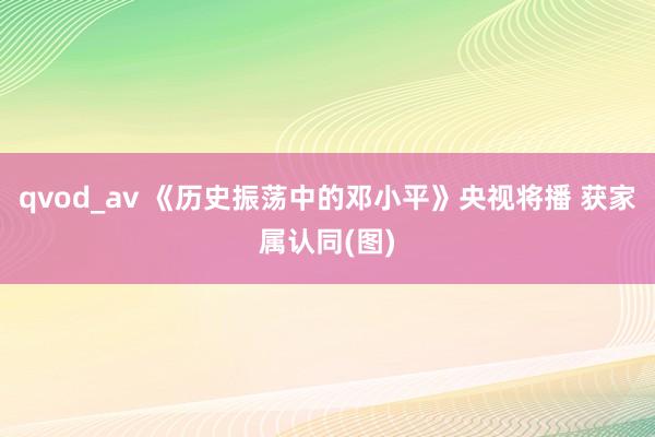 qvod_av 《历史振荡中的邓小平》央视将播 获家属认同(图)