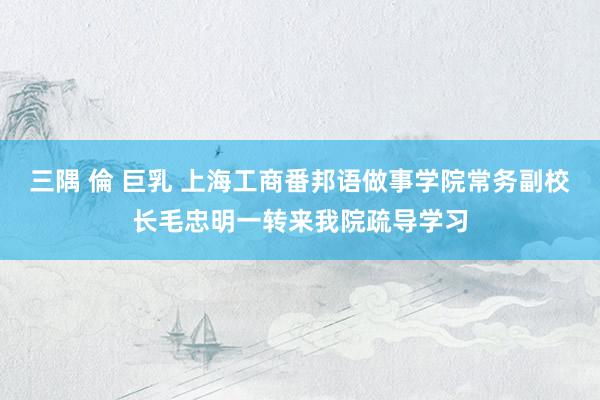 三隅 倫 巨乳 上海工商番邦语做事学院常务副校长毛忠明一转来我院疏导学习